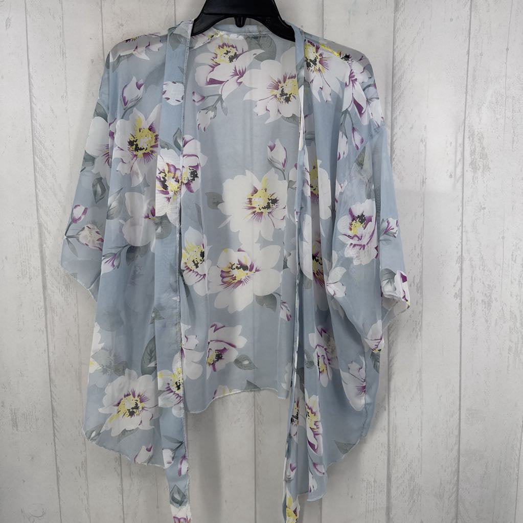 O/S sheer flo print ruana