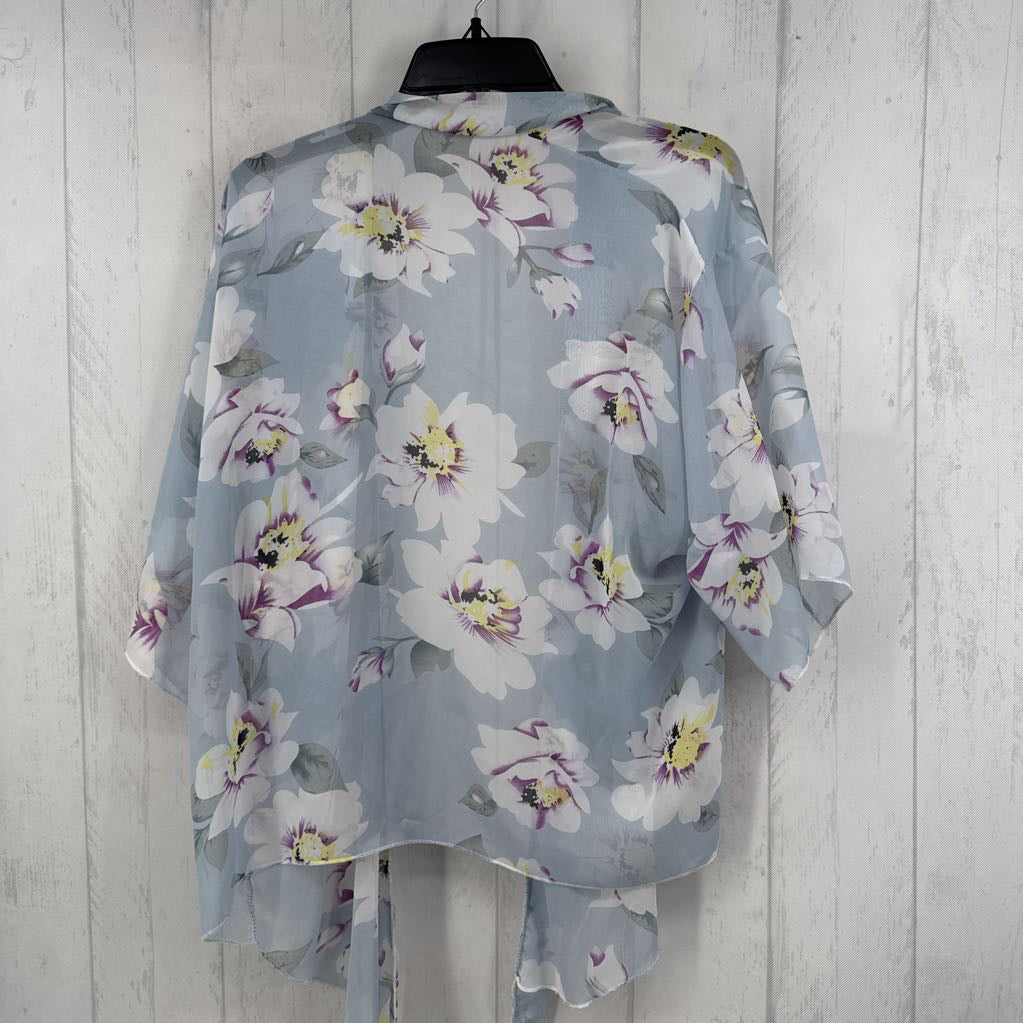 O/S sheer flo print ruana