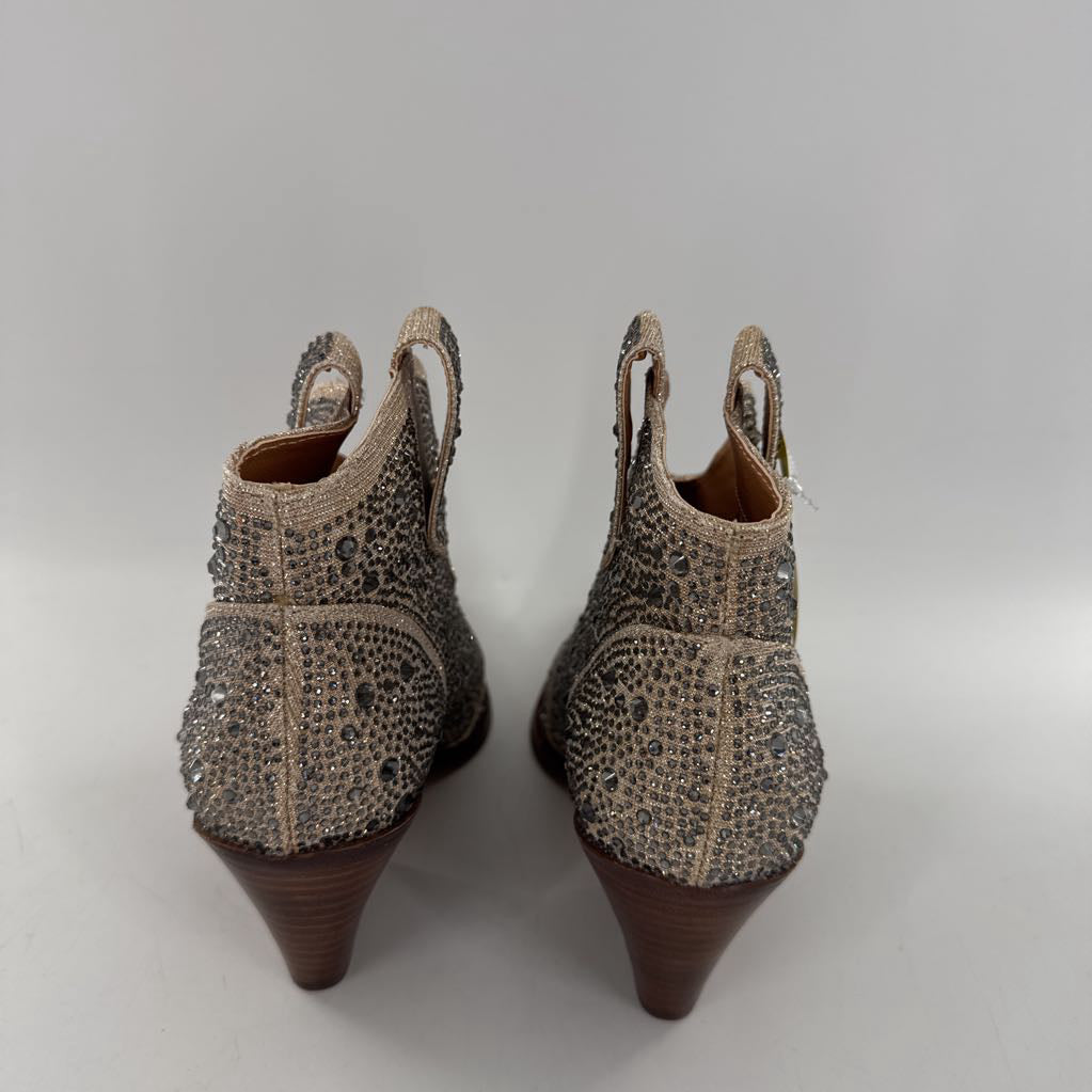 7.5 rhinestone embelished ankle boot