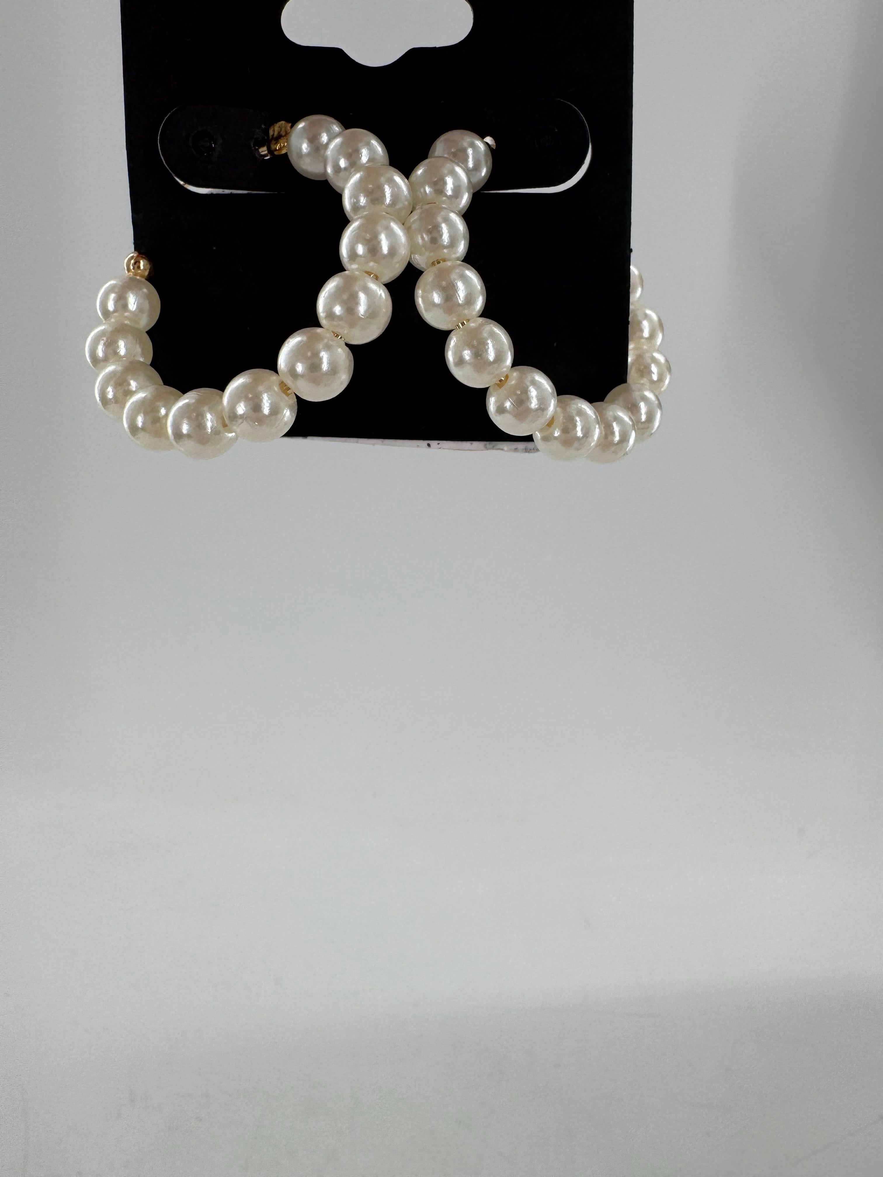pearl hoop earrings