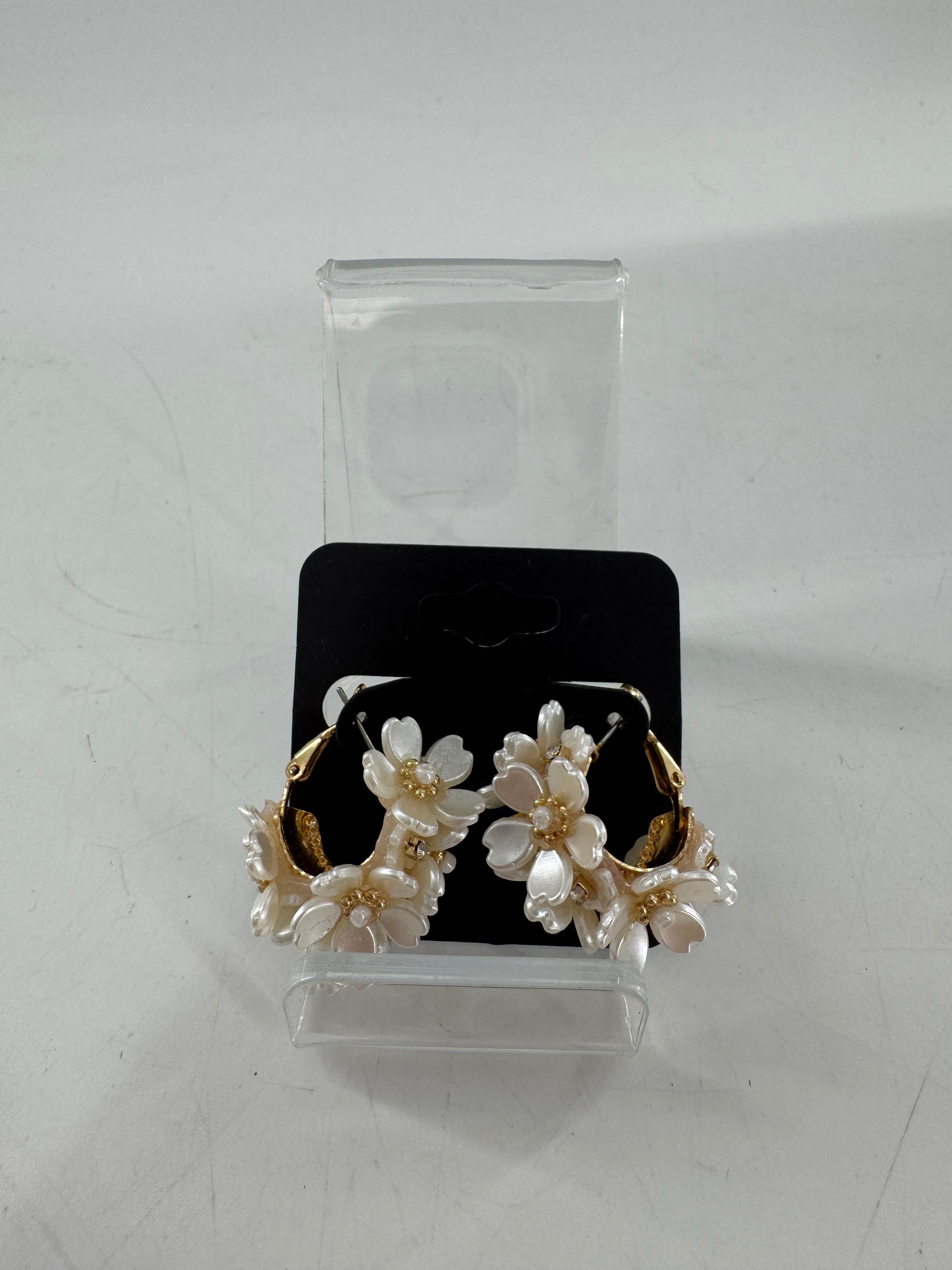 white flower earrings