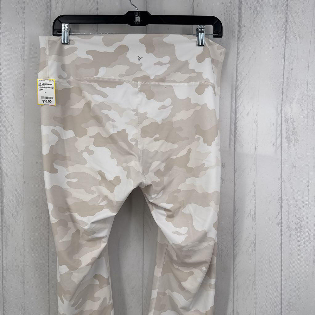 2X camo print capri legging