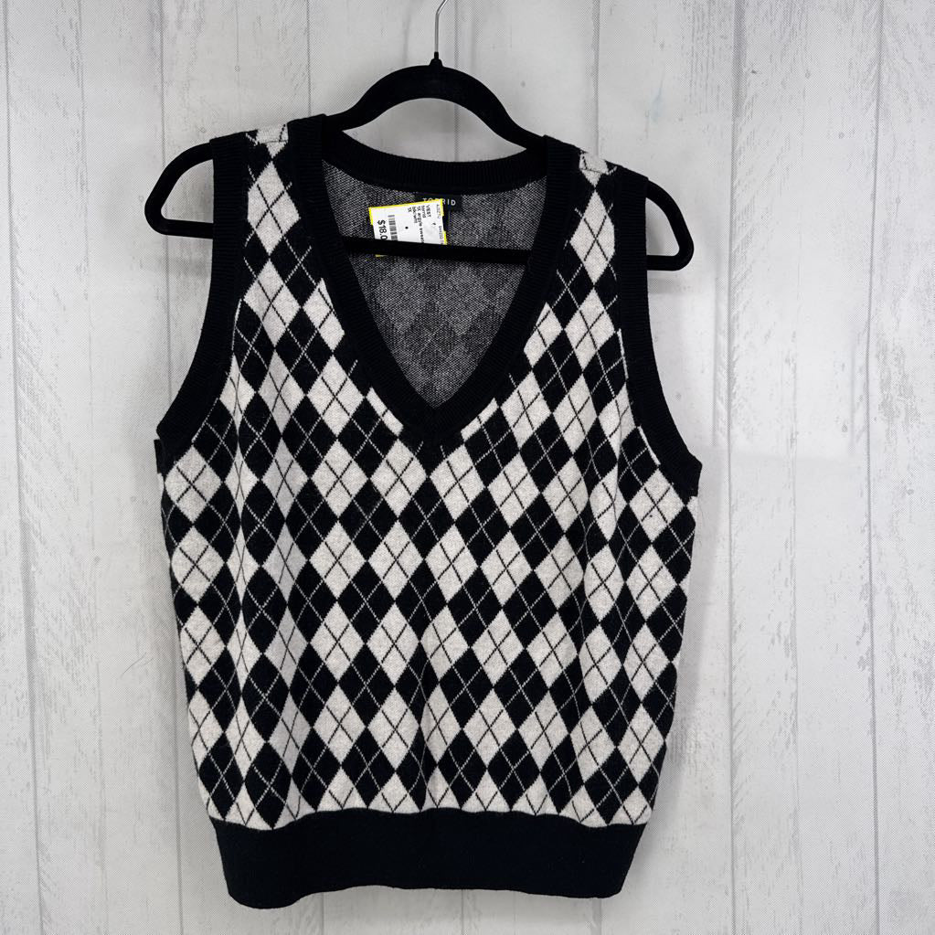1X argyle sweater vest