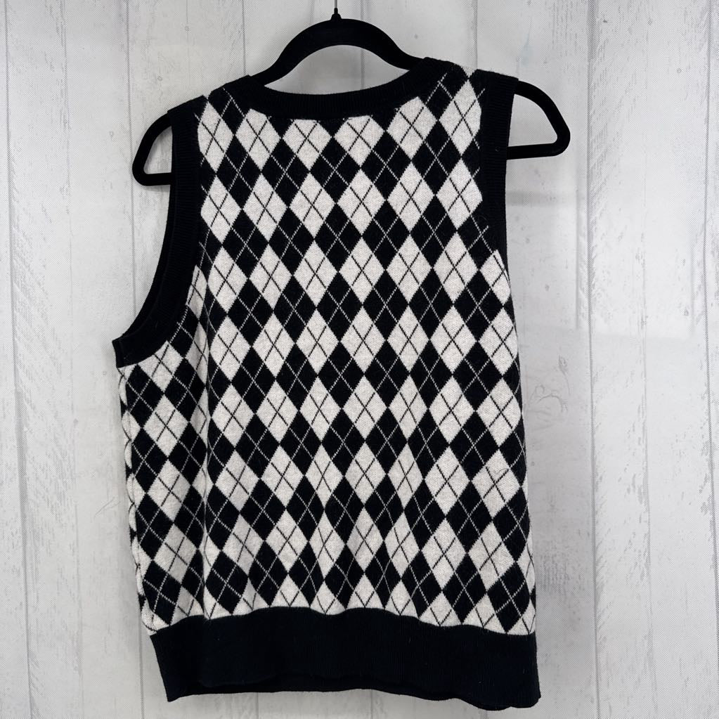 1X argyle sweater vest