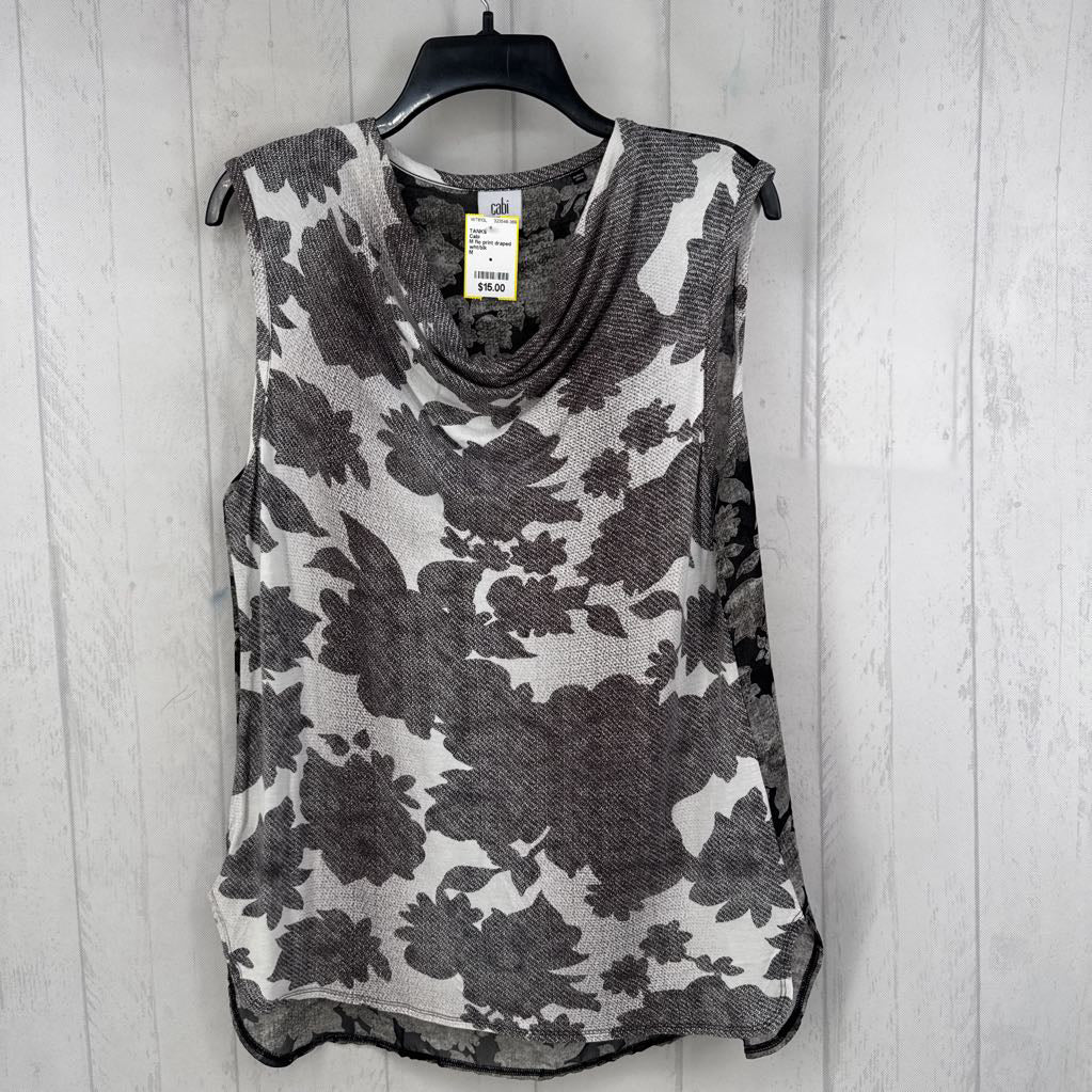 M flo print draped front tank