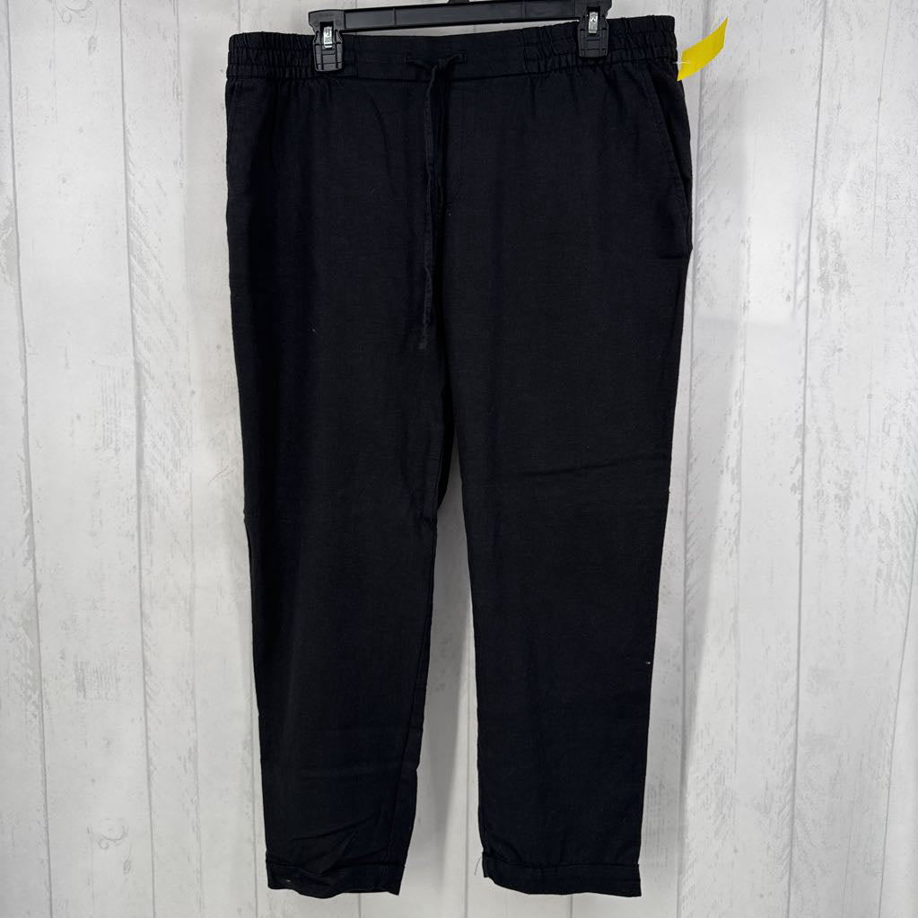 L pull-on linen blend pant
