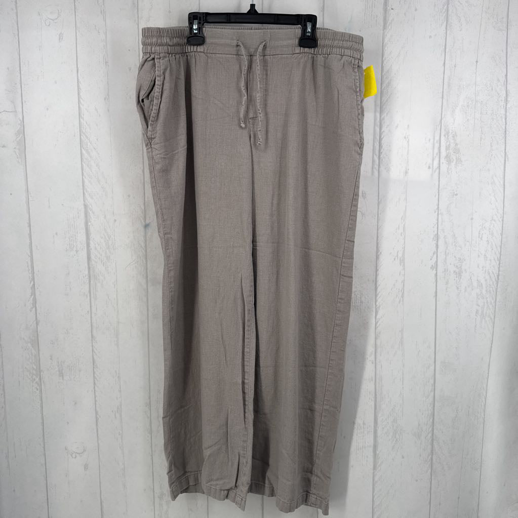 L pull-on linen blend pant