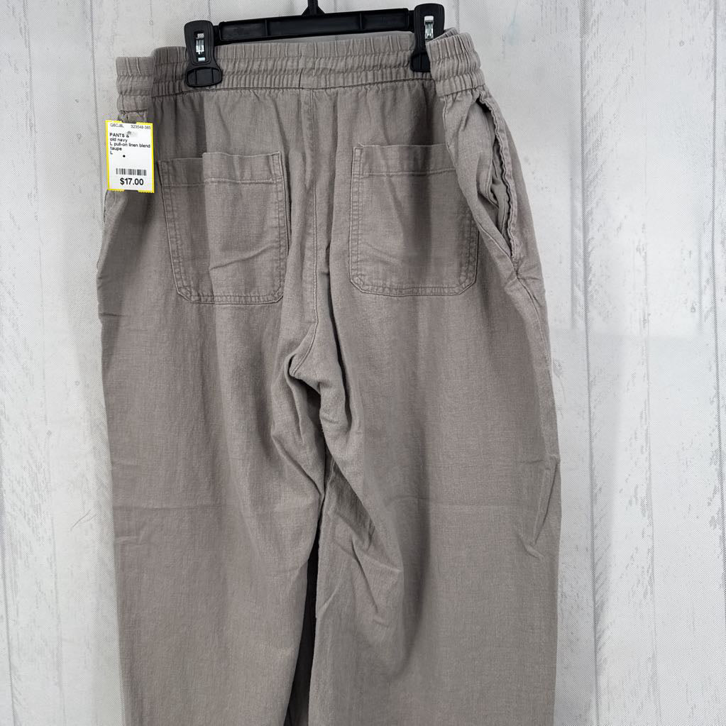L pull-on linen blend pant