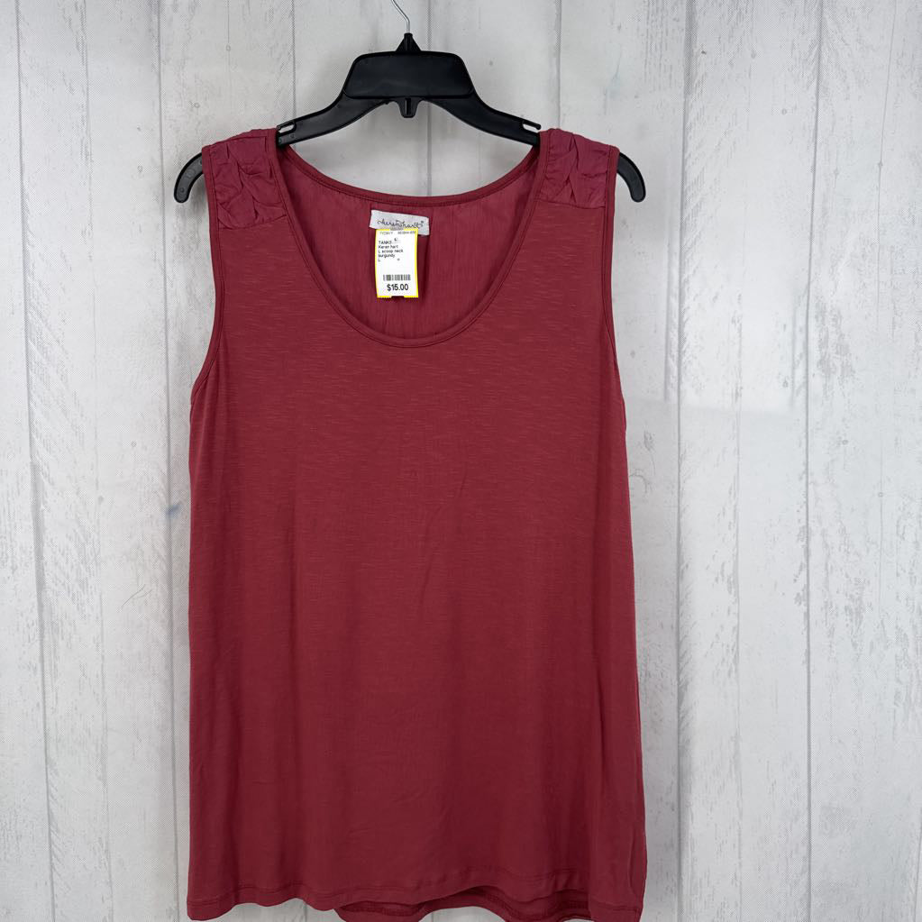 L scoop neck textured accent tank