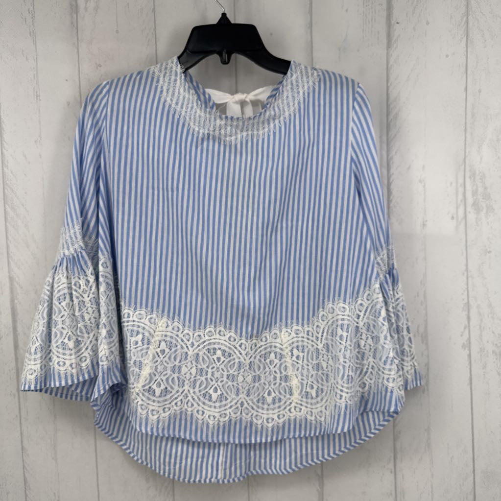 XL areipws lace accent 3/4 slv top