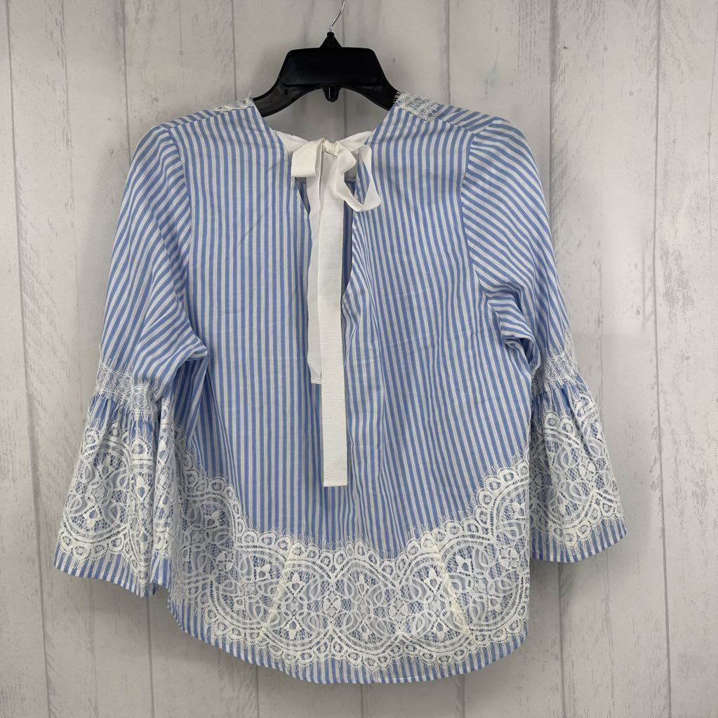 XL areipws lace accent 3/4 slv top