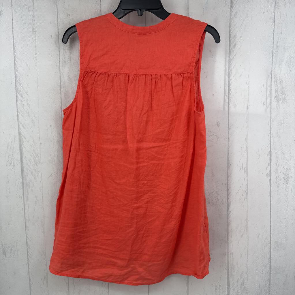 M linen 1/2 button down tank