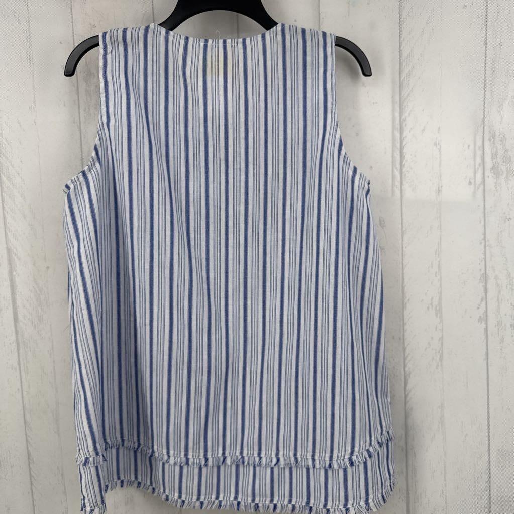 M striped split neck tank