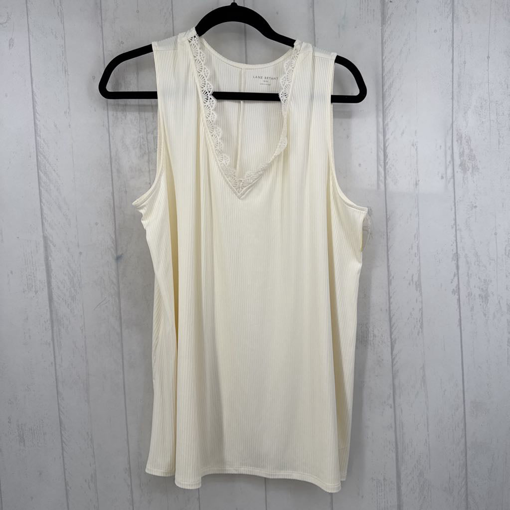 18/20 ribbed lace trim tank