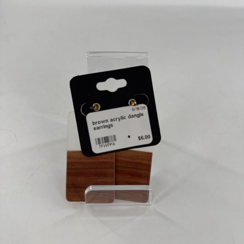 brown acrylic dangle earrings