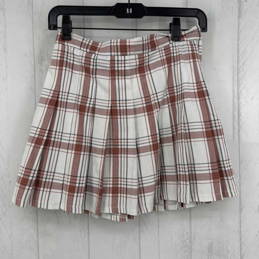 S plaid pleated skirt