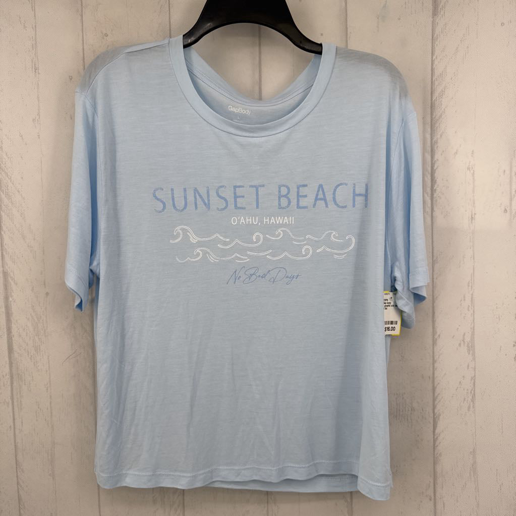 L graphic s/s tee-sunset beach