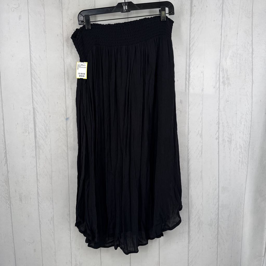 2X smocked pull-on skirt