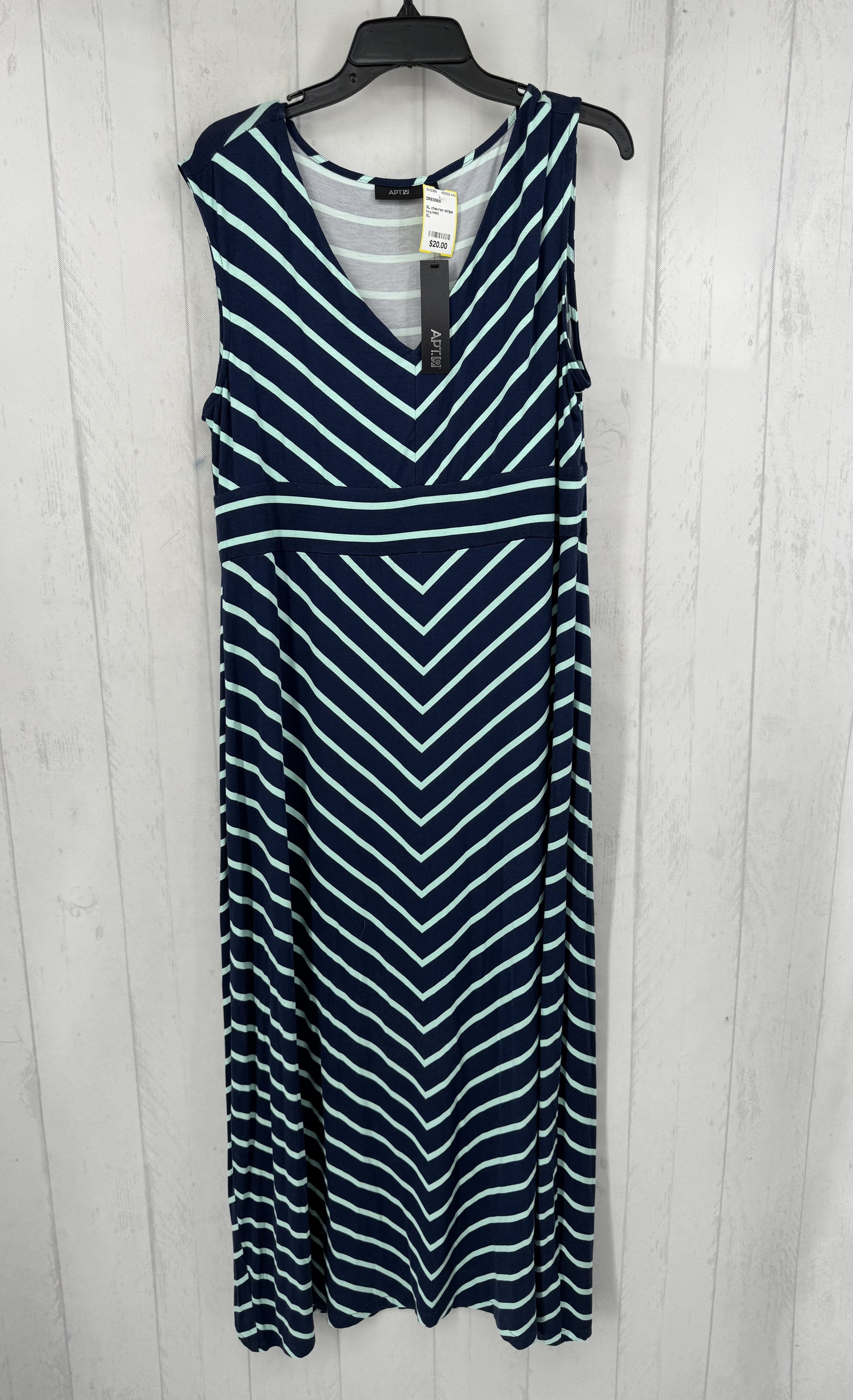 XL chevron stripe slvls maxi dress