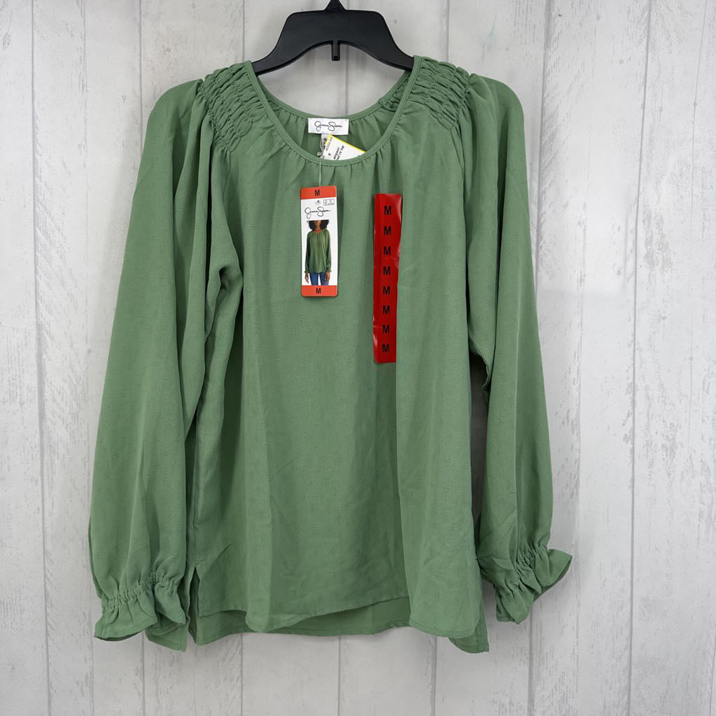 M smocked l/s top