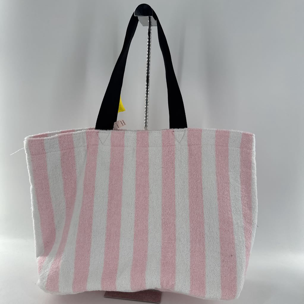 terry cloth striped overnight bag