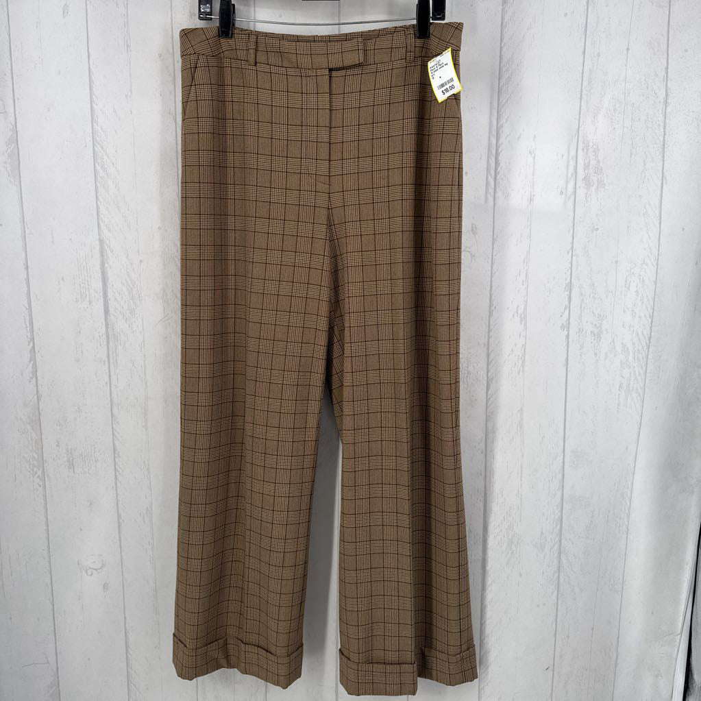 12 plaid wide leg trouser