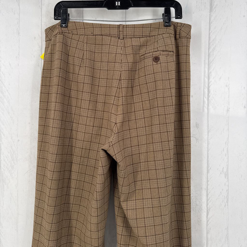 12 plaid wide leg trouser