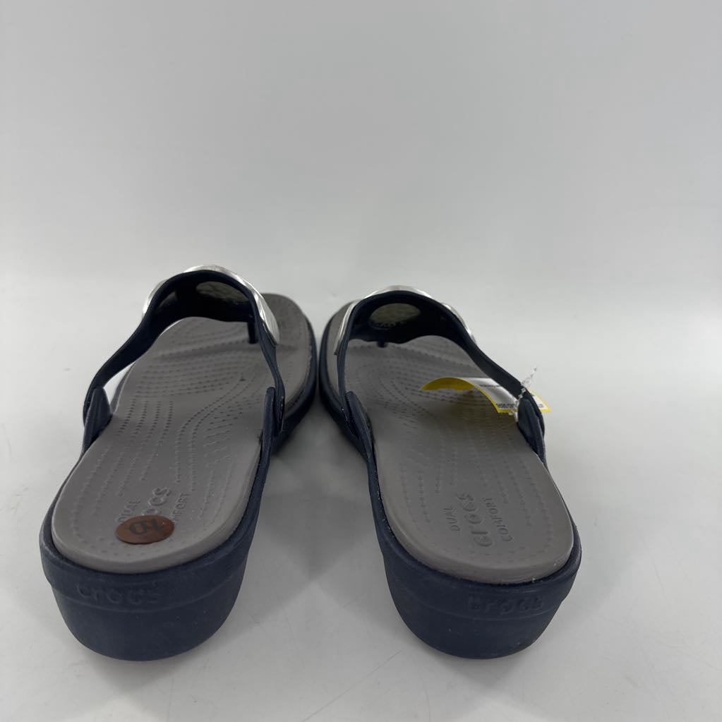 10 silver hardware thong sandal