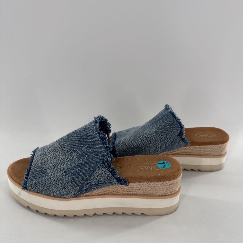 7.5 denim wedge heel sandal