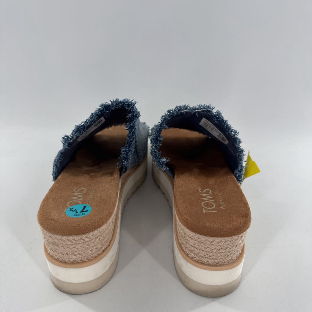 7.5 denim wedge heel sandal