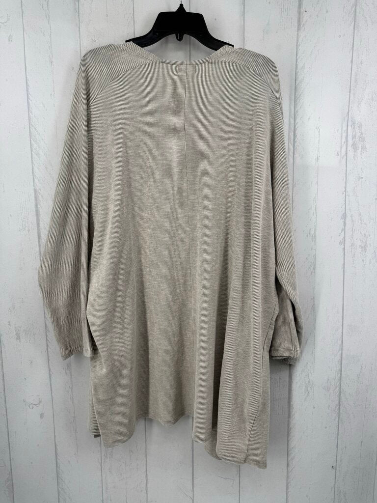 O/S ribbed open front cardi
