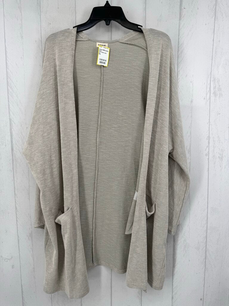 O/S ribbed open front cardi