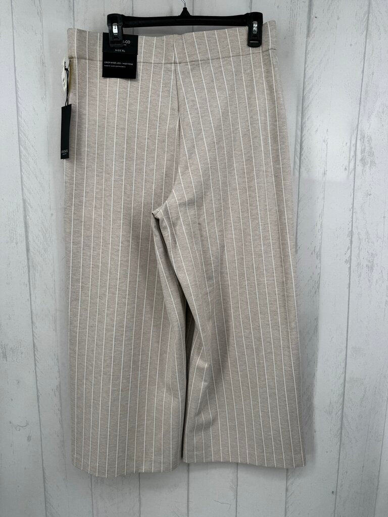 XL striped pull-on wide leg pant