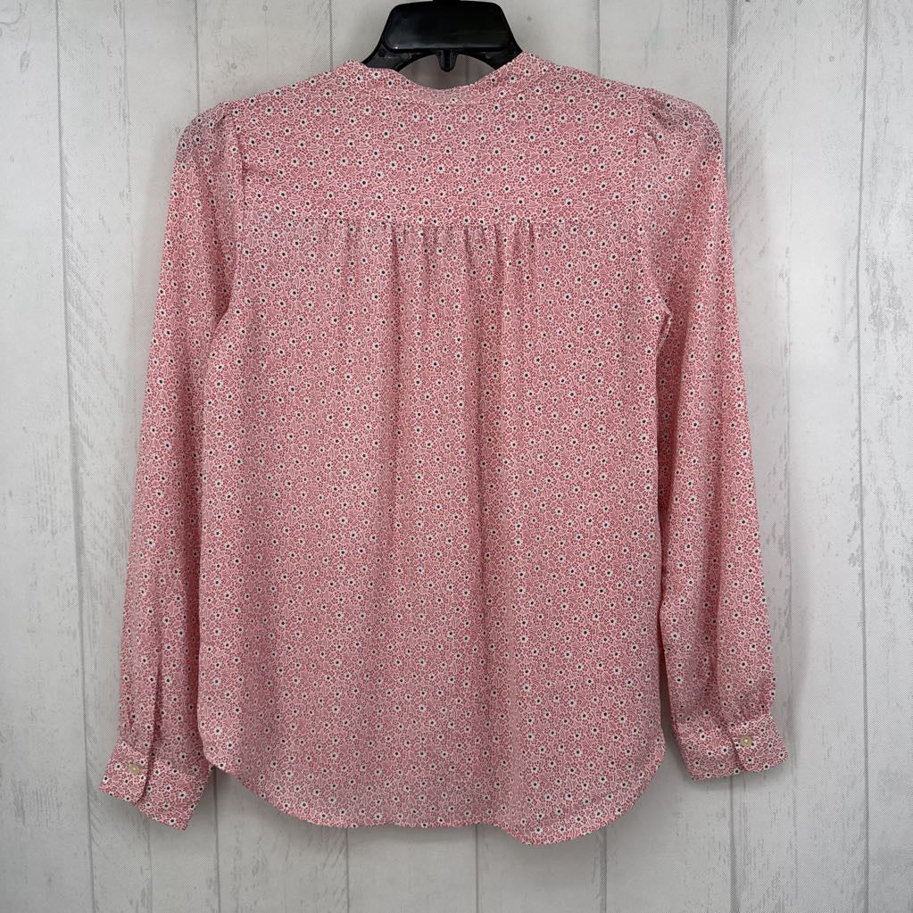 XS flo print button down l/s top