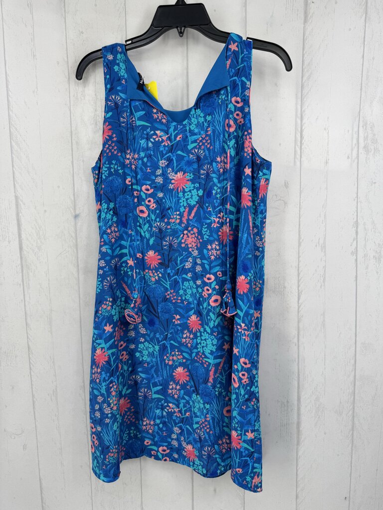 Sp flo print back tassel tie slvls dress