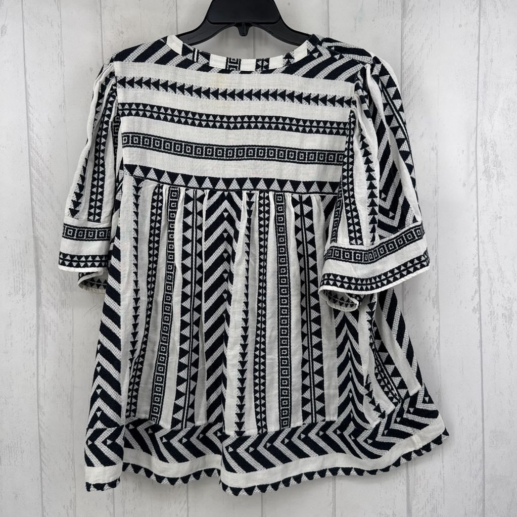 XL woven split neck 3/4 slv top