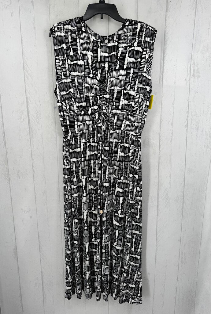 L printed ruched v-neck slvls maxi dress
