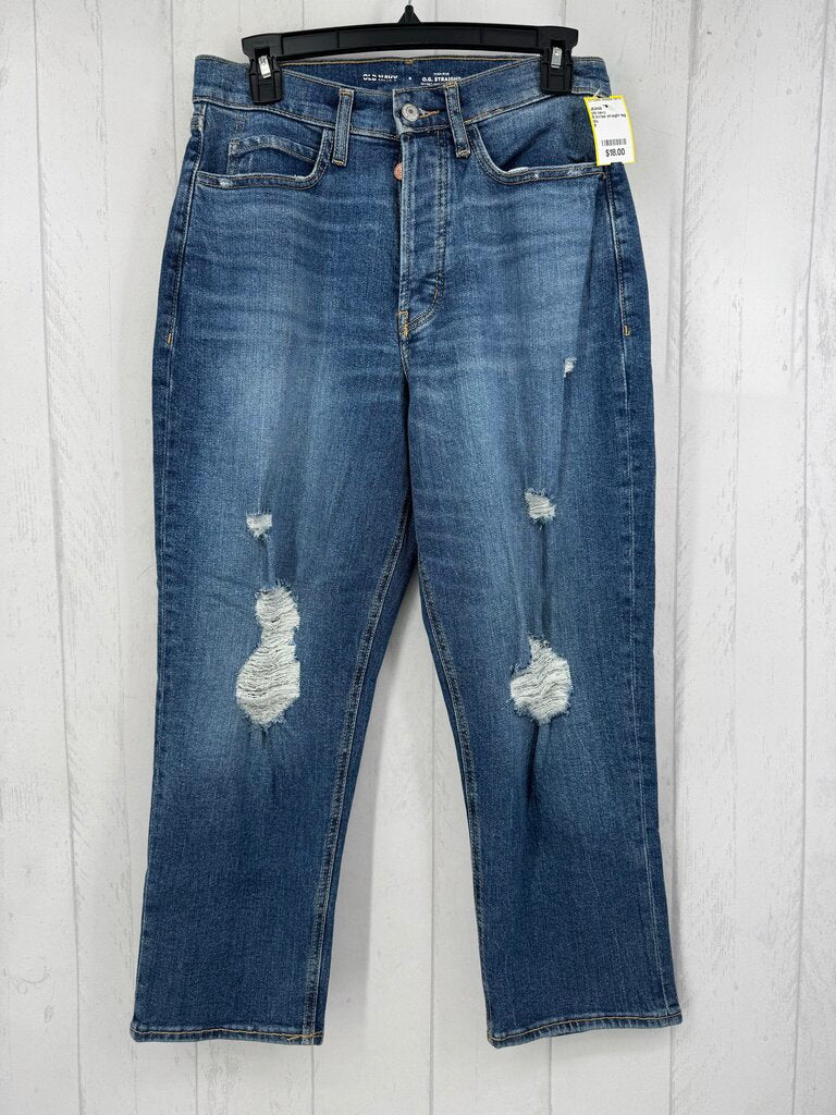 6 hi-rise straight leg jean
