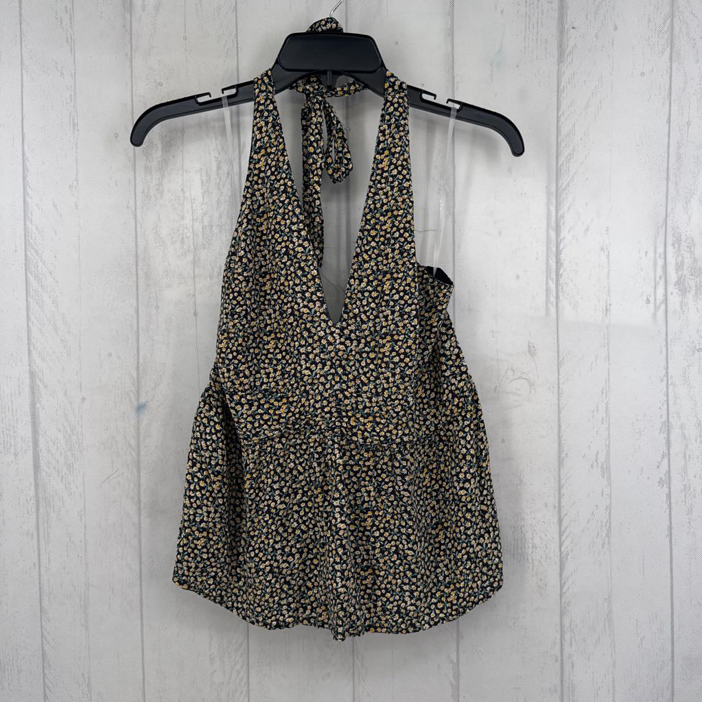 L animal print halter top