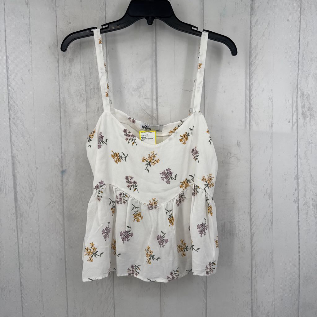 L flo print peplum tank