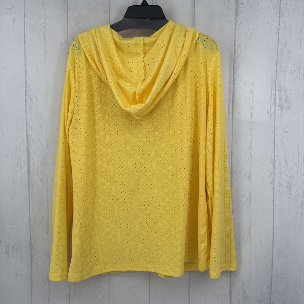 XL eyelet hooded l/s pullover