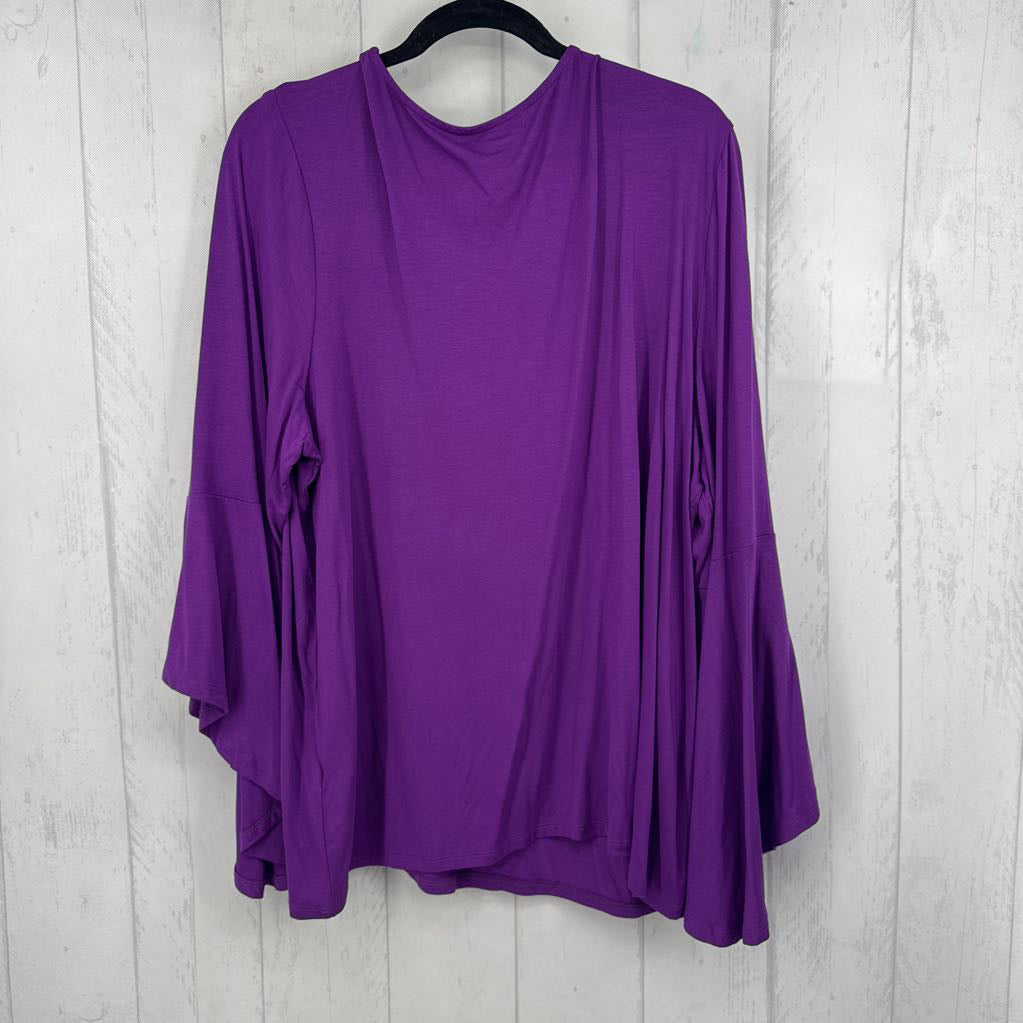2X round neck flutter slv tee