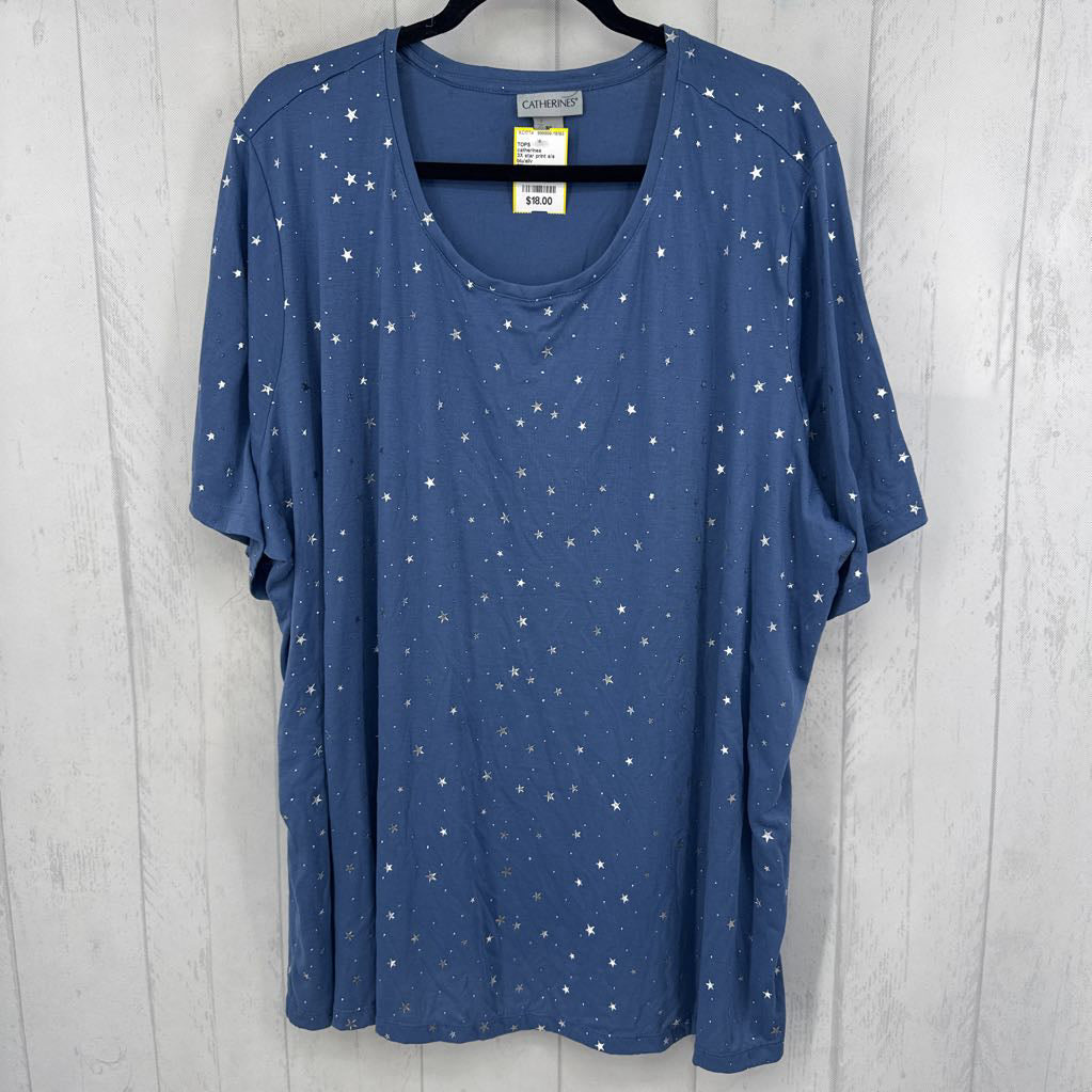 3X star print s/s tee