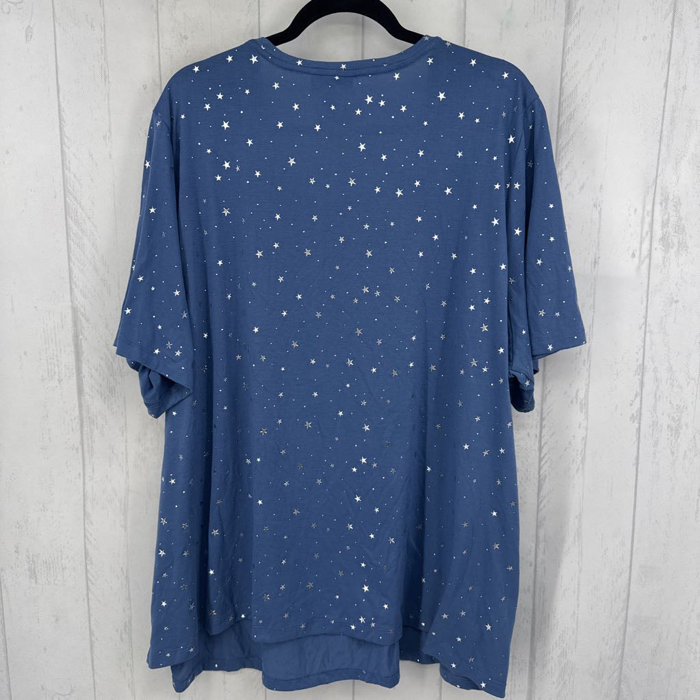 3X star print s/s tee