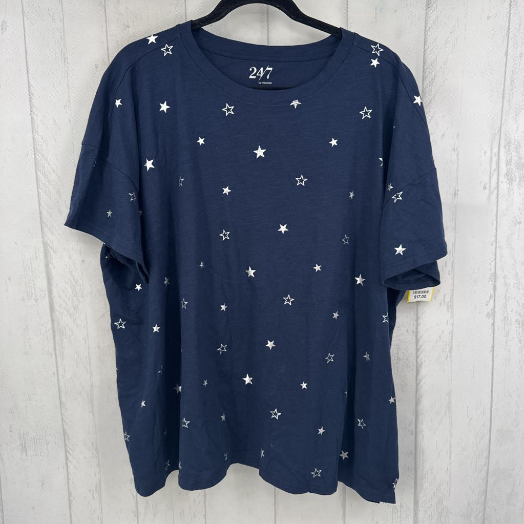3X star print s/s tee