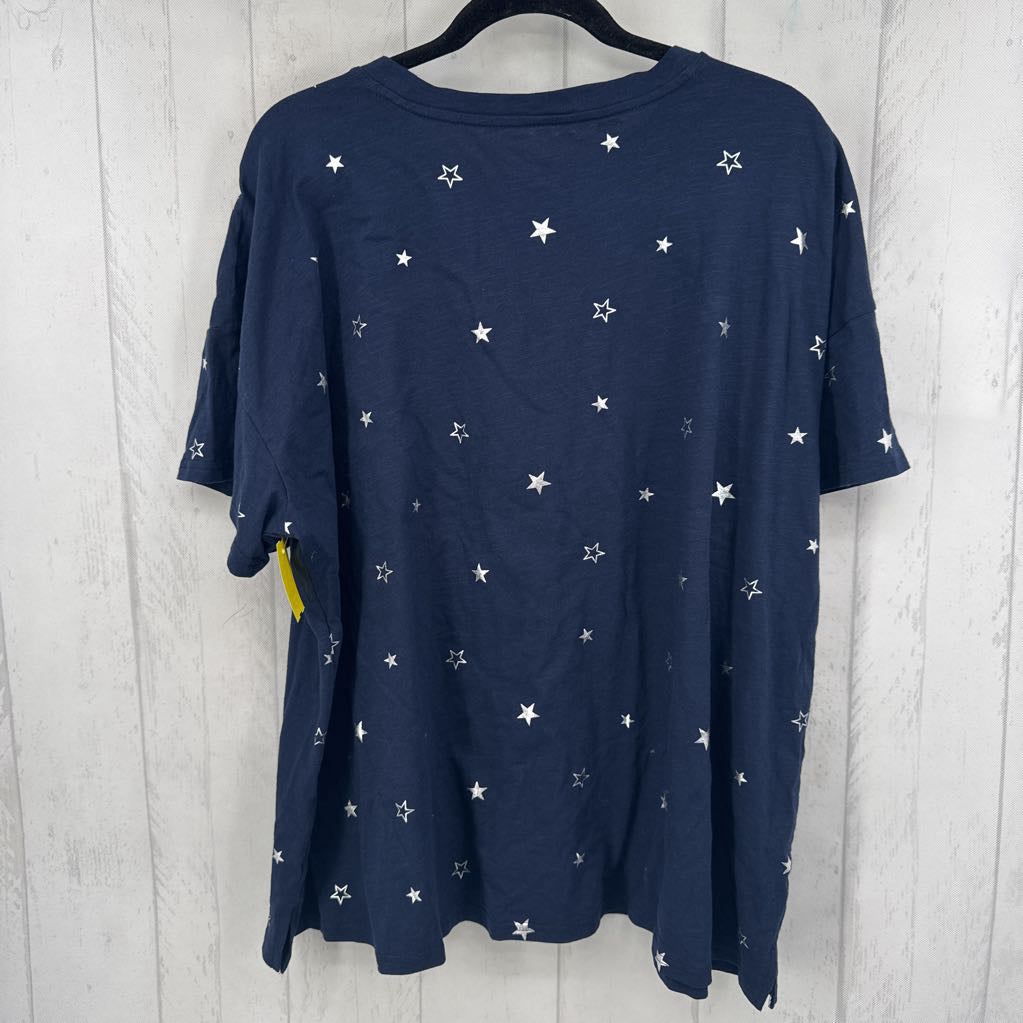 3X star print s/s tee