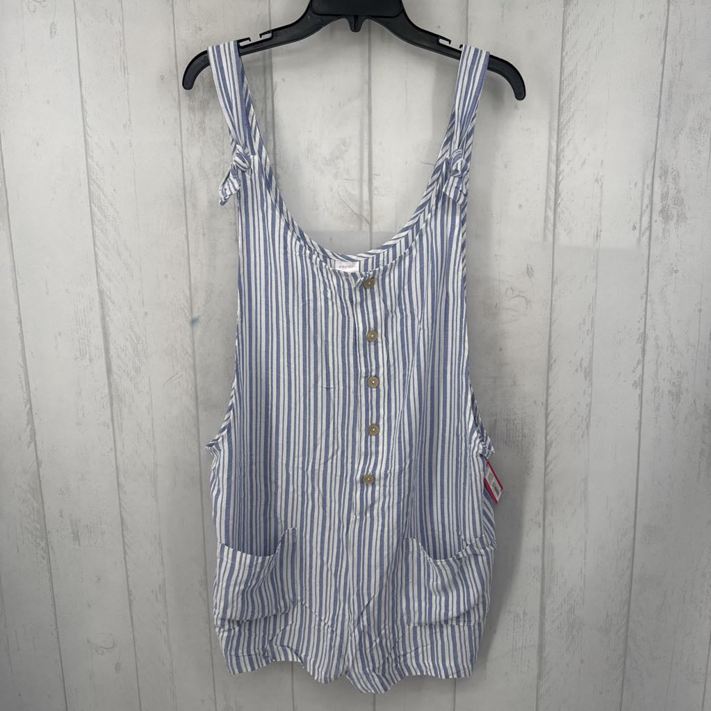 XL striped slvls romper