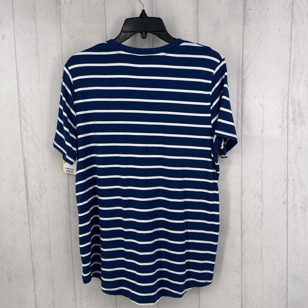 M striped v-neck s/s tee
