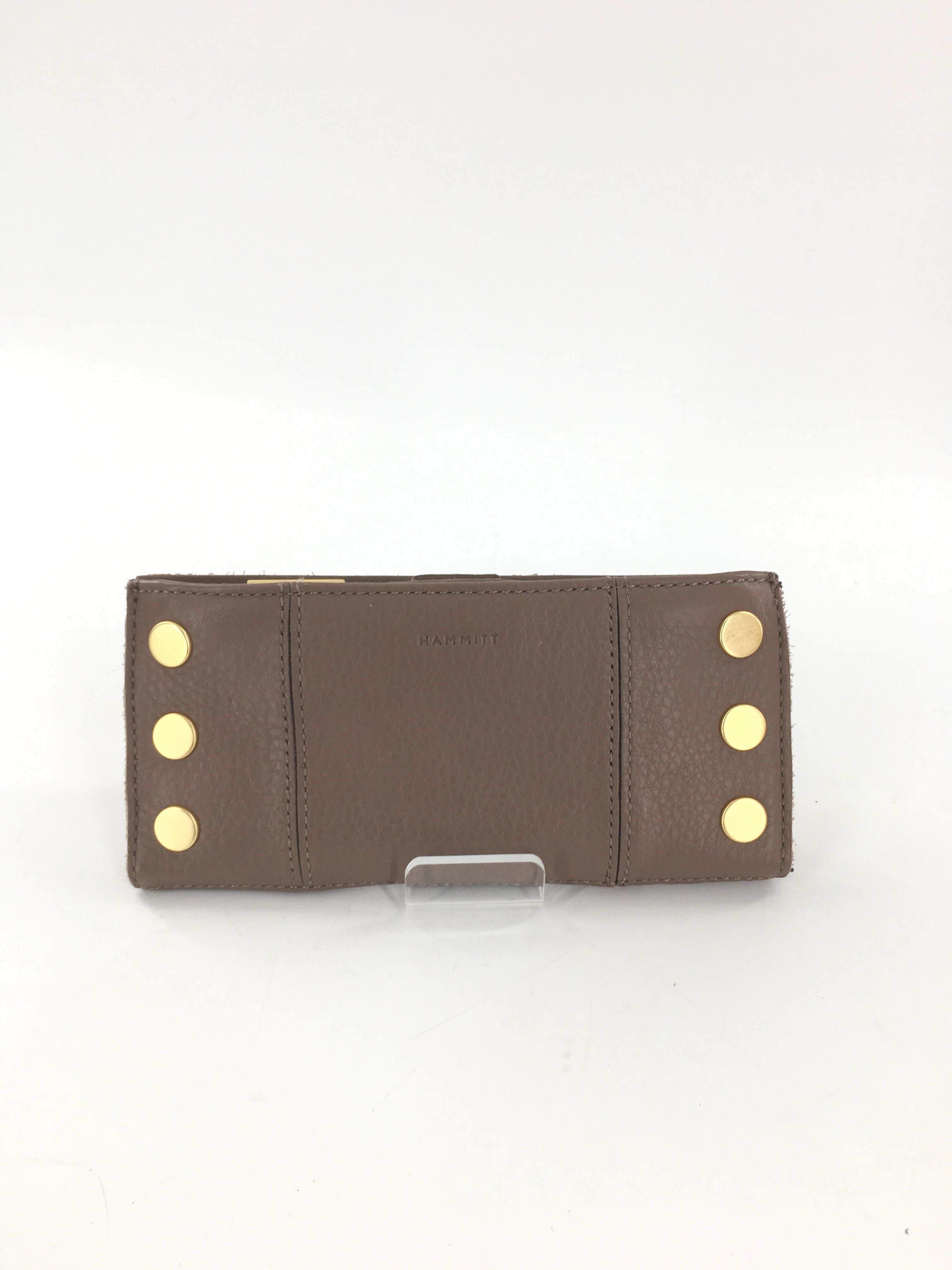 leather w/ gold hardware bi-fold wallet