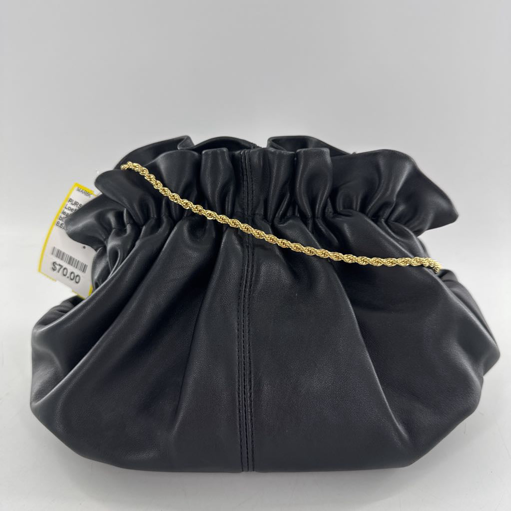 leather clutch w/ gold chain strap